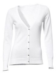 Heine Kardigan w kolorze białym rozmiar: 36. Białe swetry Heine, bez wzorów, z bawełny, bez ramiączek. Za 91.77 zł.