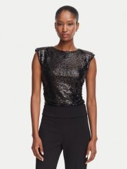 Rinascimento Body CFC0130361003 Czarny Slim Fit. Czarne body i gorsety Rinascimento, bez wzorów, z syntetyku, bez ramiączek. Za 524.99 zł.