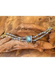 Taboo Pozłacana bransoletka z labradorytami rozmiar: onesize. Szare bransoletki Taboo, z labradorytem, pozłacane. Za 130.99 zł.