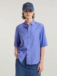 G-Star Koszula w kolorze niebieskim rozmiar: M. Niebieskie koszule G-Star, m, bez wzorów, retro, bez kołnierzyka, bez ramiączek. Za 166.88 zł.