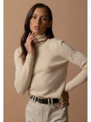 Perfect Cashmere Kaszmirowy golf "Ashley" w kolorze beżowym rozmiar: M. Brązowe swetry Perfect Cashmere, m, bez wzorów, z kaszmiru, bez ramiączek. Za 349.73 zł.