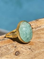 Taboo Pozłacany pierścionek z amazonitem rozmiar: 52. Żółte pierścionki Taboo, pozłacane. Za 131.12 zł.