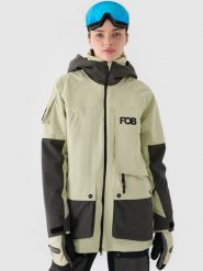 4F Kurtka snowboardowa membrana 10000 damska - oliwkowa/khaki XL. Brązowe kurtki narciarskie 4f, na zimę, m, bez wzorów, z dzianiny, z kapturem, narciarskie. W wyprzedaży za 399.99 zł.