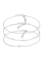 Elli Damski zestaw 3 częściowy skręcona kulka krzyż ze srebra próby 925 Sterling Silver Bransoletki 1 ct. Szare bransoletki Elli, srebrne. Za 293.99 zł.