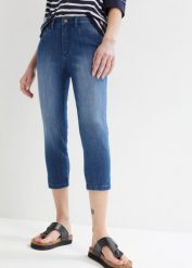 Dżinsy Slim Fit, mid waist, dł. za kolano (2 pary). Niebieskie jeansy bonprix, bez wzorów, z jeansu. Za 149.99 zł.