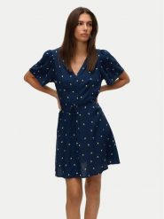 Vero Moda Sukienka letnia Alba 10292845 Granatowy Regular Fit. Niebieskie sukienki Vero Moda, xs, bez wzorów, z wiskozy, bez kołnierzyka, bez ramiączek. Za 119.99 zł.