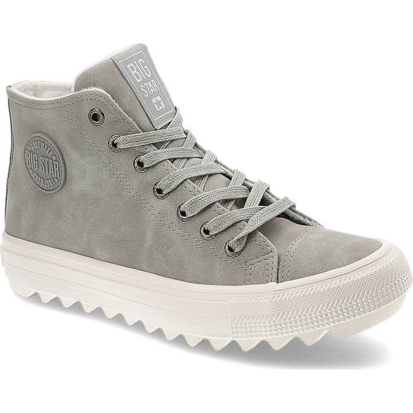 Szare Sneakersy Big Star Damskie Sportowe Obuwie. Szare buty treningowe BIG STAR, bez wzorów, bez zapięcia. Za 129.00 zł.