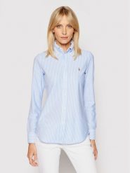 Polo Ralph Lauren Koszula Oxford 211664416 Błękitny Slim Fit. Niebieskie koszule Polo Ralph Lauren, l, bez wzorów, z bawełny, bez kołnierzyka, bez ramiączek. Za 639.99 zł.