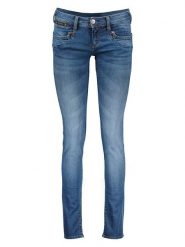 Herrlicher Dżinsy - Skinny fit - w kolorze niebieskim rozmiar: W25/L32. Niebieskie jeansy Herrlicher, l, z aplikacjami, ze skóry. Za 176.08 zł.