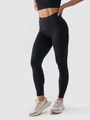 4F Legginsy dzianinowe damskie - czarne S. Czarne legginsy 4f, bez wzorów, z bawełny, sportowe. Za 79.99 zł.