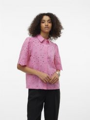 Vero Moda Koszula "Hay" w kolorze różowym rozmiar: L. Różowe koszule Vero Moda, l, bez wzorów, z bawełny, bez kołnierzyka, bez ramiączek. Za 101.47 zł.
