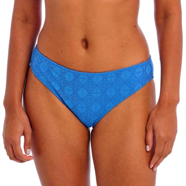 Figi do kostiumów kąpielowych dla kobiet Freya Nomad Nights. Niebieskie figi FREYA ACTIVE, bez wzorów. Za 144.00 zł.