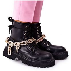 Wysokie Stylowe Botki Czarne Grail. Czarne botki bez wzorów, ze skóry ekologicznej, eleganckie, bez obcasa, bez zapięcia. Za 262.40 zł.