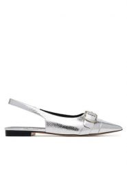 Badura Baleriny HIBISCUS-LT593-911 Srebrny. Szare baleriny Badura, bez wzorów, ze skóry, bez obcasa, bez zapięcia. Za 299.99 zł.