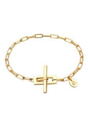 Elli PREMIUM Damska bransoletka T- Bar zamknięcie Trend Blogger w pozłacanym srebrze 925 Sterling Silver Bransoletki 1 ct Damski. Szare bransoletki Elli PREMIUM, pozłacane. Za 333.99 zł.