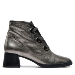 Trzewiki Hispanitas. Szare botki Hispanitas, bez wzorów, bez obcasa, na słupku, bez zapięcia. Za 479.99 zł.
