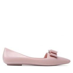Baleriny Melissa. Czerwone baleriny Melissa, bez wzorów, bez obcasa, bez zapięcia. Za 349.99 zł.