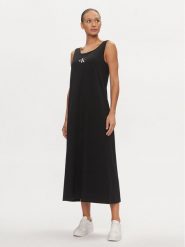 Calvin Klein Jeans Sukienka letnia Monologo J20J223702 Czarny Loose Fit. Czarne sukienki Calvin Klein Jeans, xs, bez wzorów, z bawełny, bez kołnierzyka, bez ramiączek. Za 379.99 zł.