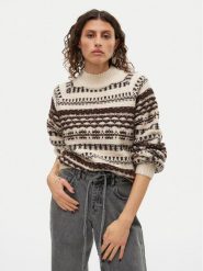 Vero Moda Golf Henya 10315561 Beżowy Regular Fit. Brązowe swetry Vero Moda, l, bez wzorów, z syntetyku, bez ramiączek. Za 119.99 zł.