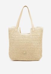 Beżowa Pleciona Torebka Shopper Feleindra. Brązowe shopper bag Born2be, bez wzorów, z jeansu, klasyczne, bez dodatków. W wyprzedaży za 72.24 zł.