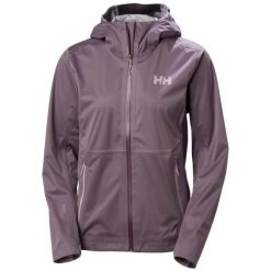 Damska kurtka wodoodporna Helly Hansen Momentum 3L Stretch. Fioletowe kurtki przeciwdeszczowe Helly Hansen, l, bez wzorów, bez kaptura. Za 1,069.50 zł.