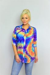 Niebiesko-fioletowa zapinana na guziki koszula z kołnierzem PLUS SIZE XXL. Fioletowe koszule Nasi partnerzy, plus size, bez wzorów, z bawełny, klasyczne, bez kołnierzyka, plus size, bez ramiączek. Za 199.90 zł.