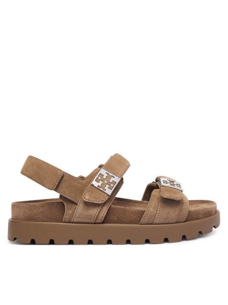 Tory Burch Sandały 180673 Beżowy. Brązowe sandały Tory Burch, bez wzorów, ze skóry, bez obcasa, na płaskiej podeszwie, bez zapięcia. Za 1,644.00 zł.