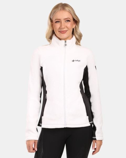 Damska ciepła bluza Kilpi SKATHI-W. Białe bluzy Kilpi, bez wzorów, z materiału, bez ramiączek, bez kaptura. Za 229.99 zł.