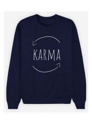WOOOP Bluza "Karma" w kolorze granatowym rozmiar: L. Niebieskie bluzy Wooop, l, bez wzorów, bez ramiączek, bez kaptura. Za 110.04 zł.