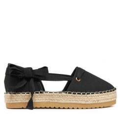 Espadryle DeeZee. Czarne espadryle DeeZee, bez wzorów, bez obcasa. Za 119.99 zł.