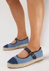Niebieskie Espadryle na Jutowej Podeszwie z Paskiem Cuttia. Niebieskie espadryle Born2be, bez wzorów, bez obcasa. W wyprzedaży za 46.74 zł.