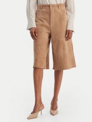 Marella Szorty skórzane Scoglio 2613431021 Beżowy Relaxed Fit. Brązowe szorty Marella, bez wzorów, ze skóry. Za 1,659.00 zł.