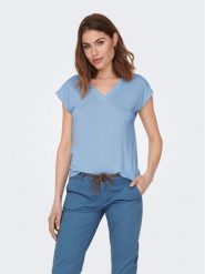ONLY T-Shirt Free 15287041 Błękitny Regular Fit. Niebieskie t-shirty ONLY, l, bez wzorów, z syntetyku, bez kołnierzyka, bez ramiączek. Za 59.99 zł.