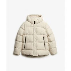 Damska kurtka puchowa Superdry Sports. Brązowe kurtki Superdry, bez wzorów, z puchu, bez kaptura. W wyprzedaży za 587.00 zł.