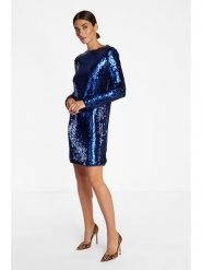 Rich & Royal Sukienka w kolorze niebieskim rozmiar: 34. Niebieskie sukienki Rich & Royal, na co dzień, bez wzorów, bez kołnierzyka, bez ramiączek, mini, proste. Za 260.43 zł.