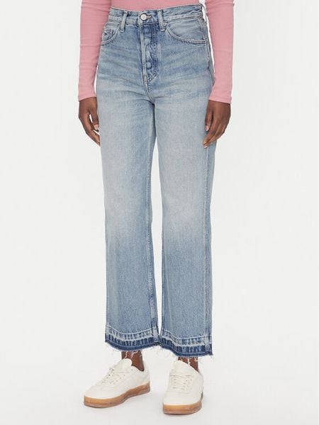 Tommy Jeans Jeansy Layla DW0DW20480 Niebieski Straight Fit. Niebieskie jeansy Tommy Jeans, bez wzorów, z bawełny. Za 379.99 zł.