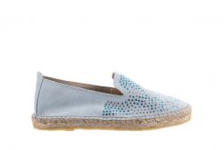 Espadryle Bayla-115 107601 Serraje Caribe, Niebieski, Skóra naturalna - 37. Niebieskie espadryle Bayla, bez wzorów, z materiału, bez obcasa. W wyprzedaży za 62.10 zł.