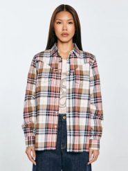 Koszula damska flanelowa w kratę z kolekcji Authentic różowa Nonu 000. Czerwone koszule BIG STAR, l, z aplikacjami, z bawełny, z asymetrycznym kołnierzem, bez ramiączek. Za 229.99 zł.