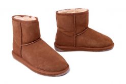 EMU AUSTRALIA W13154 Stinger Mini chestnut, botki damskie. Brązowe botki Emu Australia, bez wzorów, ze skóry, bez obcasa, bez zapięcia. Za 599.92 zł.