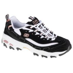 Buty sportowe Sneakersy damskie, Skechers D'Lites Devoted Fan. Czarne buty sportowe lifestyle Skechers, bez wzorów, bez zapięcia, trekkingowe. Za 289.99 zł.
