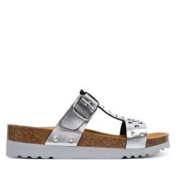 Klapki Scholl. Szare klapki Scholl, bez wzorów, bez obcasa, bez zapięcia. Za 374.99 zł.