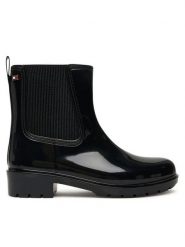 Tommy Hilfiger Kalosze Flag Hardware FW0FW08966 Czarny. Czarne kalosze Tommy Hilfiger, bez wzorów, z tworzywa sztucznego, bez zapięcia. Za 259.99 zł.