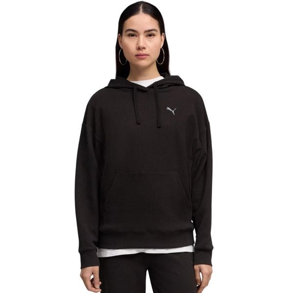 PUMA ESS Elevated Comfort Hoodie bluza damska. Czarne bluzy z kapturem Puma, m, bez wzorów, z polaru, z kapturem. Za 177.99 zł.