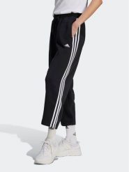 Adidas Spodnie dresowe Essentials 3-Stripes Open Hem Fleece HZ5748 Czarny Loose Fit. Czarne spodnie dresowe adidas, bez wzorów, z bawełny. Za 159.99 zł.