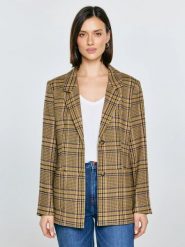 Marynarka damska w kratę Galani 601. Czerwone marynarki i żakiety BIG STAR, l, bez wzorów, z jeansu, klasyczne, bez ramiączek. Za 359.99 zł.