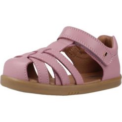 Sandały BOBUX CROSS JUMP Rose. Czerwone sandały BOBUX, bez wzorów, ze skóry, sportowe, bez obcasa, bez zapięcia. Za 270.99 zł.