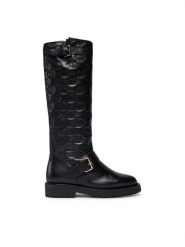 TWINSET Oficerki 232TCT058 Czarny. Czarne kozaki Twinset, bez wzorów, ze skóry, bez obcasa, na płaskiej podeszwie, bez zapięcia. Za 2,709.00 zł.