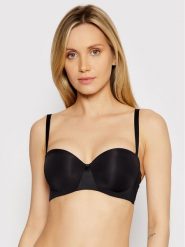Chantelle Biustonosz bardotka Essential C15G50 Czarny. Czarne biustonosze Chantelle, bez wzorów, z syntetyku. Za 249.99 zł.