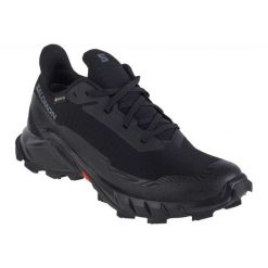 Buty do biegania Salomon Alphacross 5 Gtx W 473109 czarne. Czarne buty do biegania bez wzorów, z gumy, bez zapięcia, do biegania. Za 686.38 zł.