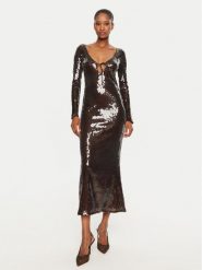 BARDOT Sukienka koktajlowa Verona 58859DB Brązowy Slim Fit. Brązowe sukienki Bardot, bez wzorów, z syntetyku, wizytowe, bez kołnierzyka, bez ramiączek. Za 689.99 zł.